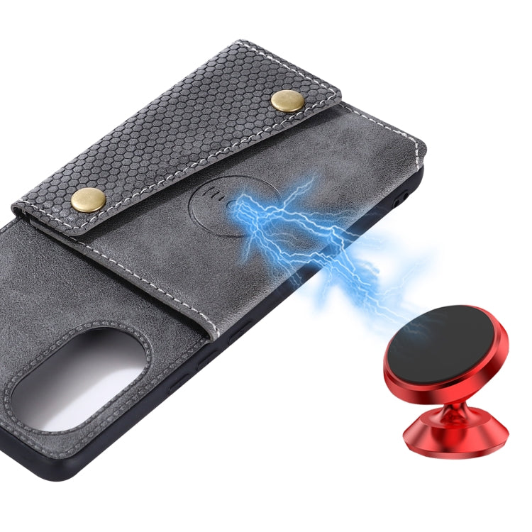 For Huawei Nova 8 Pro 5G Double Buckle PU + TPU Shockproof Magnetic Protective Case with Card Slots & Holder
