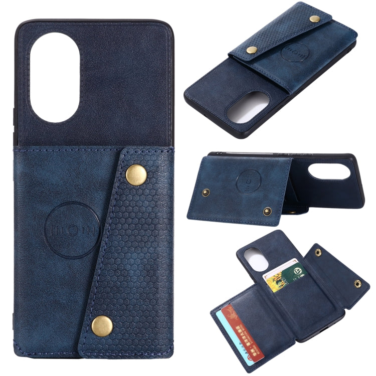 For Huawei Nova 8 Pro 5G Double Buckle PU + TPU Shockproof Magnetic Protective Case with Card Slots & Holder