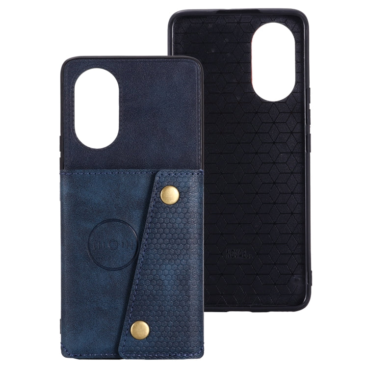 For Huawei Nova 8 Pro 5G Double Buckle PU + TPU Shockproof Magnetic Protective Case with Card Slots & Holder