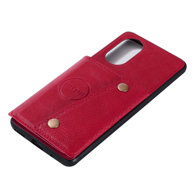 For Huawei Nova 8 Pro 5G Double Buckle PU + TPU Shockproof Magnetic Protective Case with Card Slots & Holder