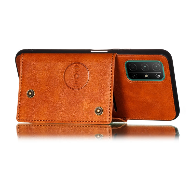 For Samsung Galaxy A32 5G Double Buckle PU + TPU Shockproof Magnetic Protective Case with Card Slots & Holder