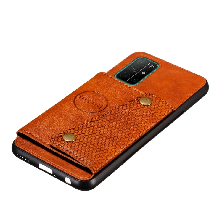 For Samsung Galaxy A32 5G Double Buckle PU + TPU Shockproof Magnetic Protective Case with Card Slots & Holder