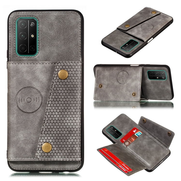 For Samsung Galaxy A32 5G Double Buckle PU + TPU Shockproof Magnetic Protective Case with Card Slots & Holder