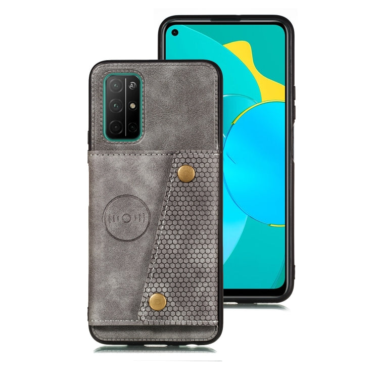 For Samsung Galaxy A32 5G Double Buckle PU + TPU Shockproof Magnetic Protective Case with Card Slots & Holder