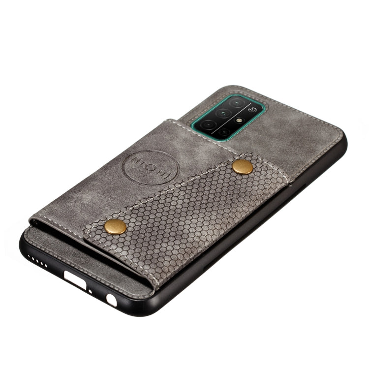 For Samsung Galaxy A32 5G Double Buckle PU + TPU Shockproof Magnetic Protective Case with Card Slots & Holder
