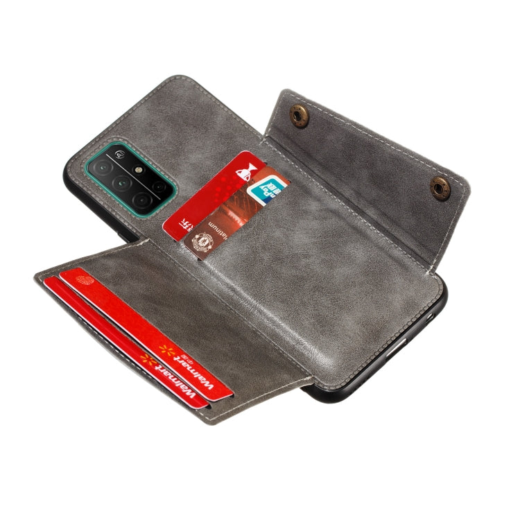For Samsung Galaxy A32 5G Double Buckle PU + TPU Shockproof Magnetic Protective Case with Card Slots & Holder