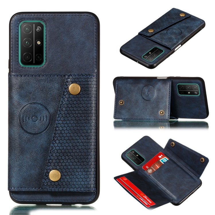 For Samsung Galaxy A32 5G Double Buckle PU + TPU Shockproof Magnetic Protective Case with Card Slots & Holder