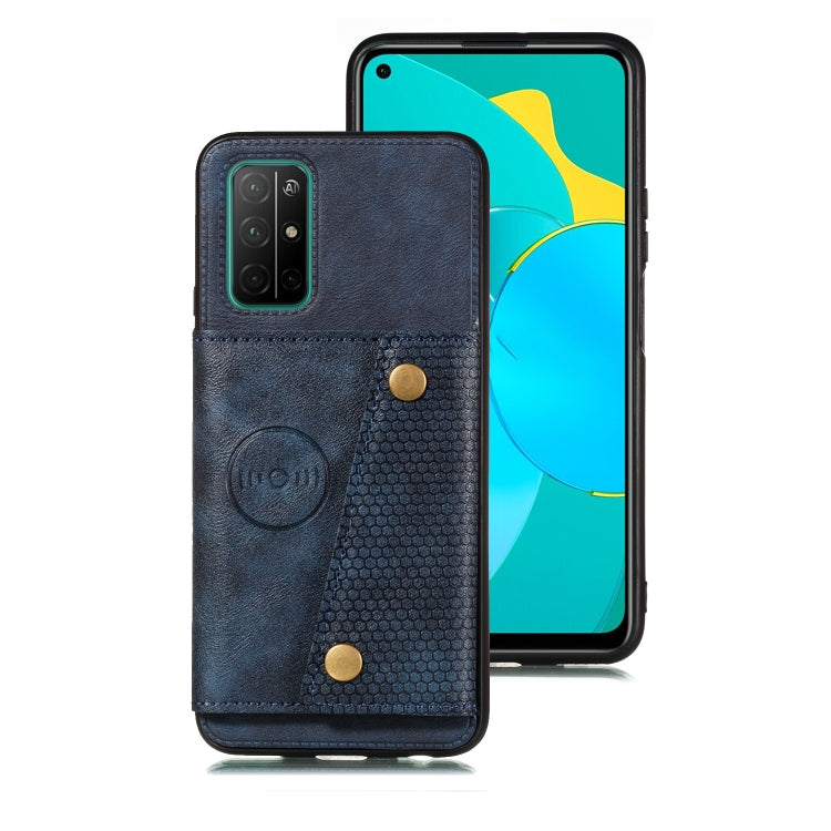 For Samsung Galaxy A32 5G Double Buckle PU + TPU Shockproof Magnetic Protective Case with Card Slots & Holder