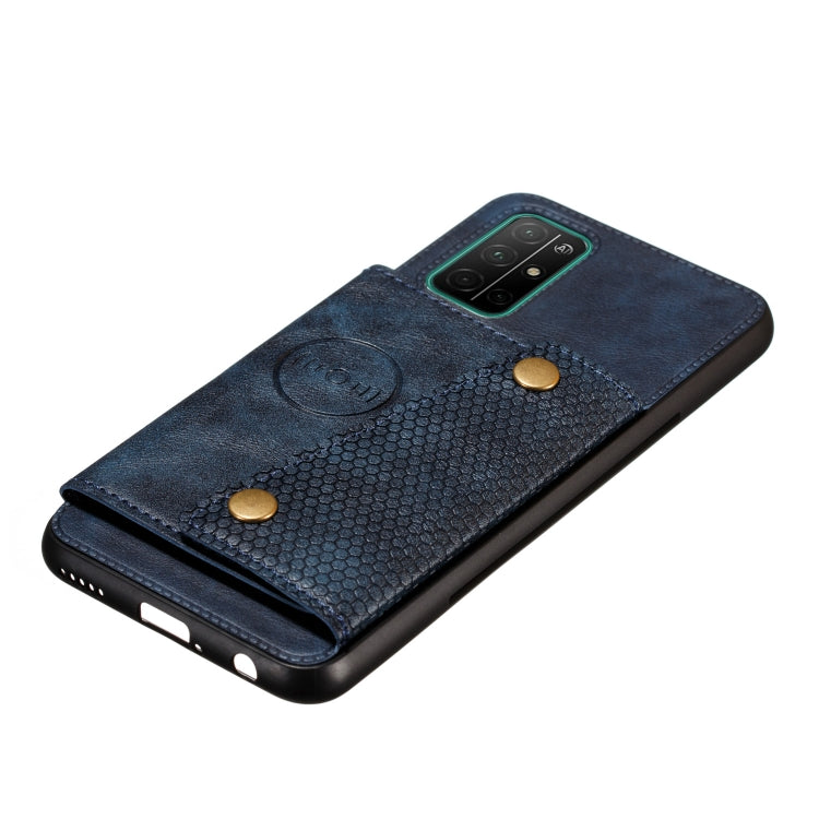 For Samsung Galaxy A32 5G Double Buckle PU + TPU Shockproof Magnetic Protective Case with Card Slots & Holder