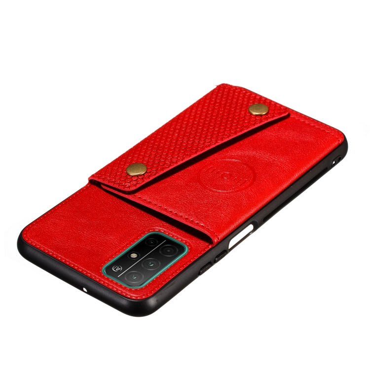 For Samsung Galaxy A32 5G Double Buckle PU + TPU Shockproof Magnetic Protective Case with Card Slots & Holder