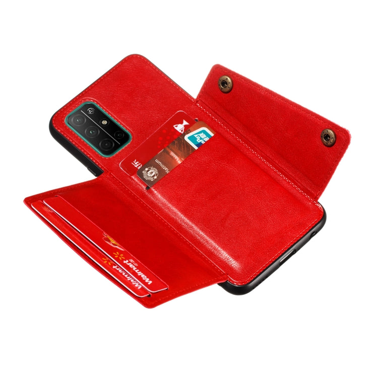For Samsung Galaxy A32 5G Double Buckle PU + TPU Shockproof Magnetic Protective Case with Card Slots & Holder