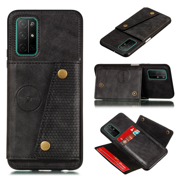 For Samsung Galaxy A32 5G Double Buckle PU + TPU Shockproof Magnetic Protective Case with Card Slots & Holder