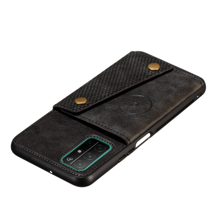 For Samsung Galaxy A32 5G Double Buckle PU + TPU Shockproof Magnetic Protective Case with Card Slots & Holder