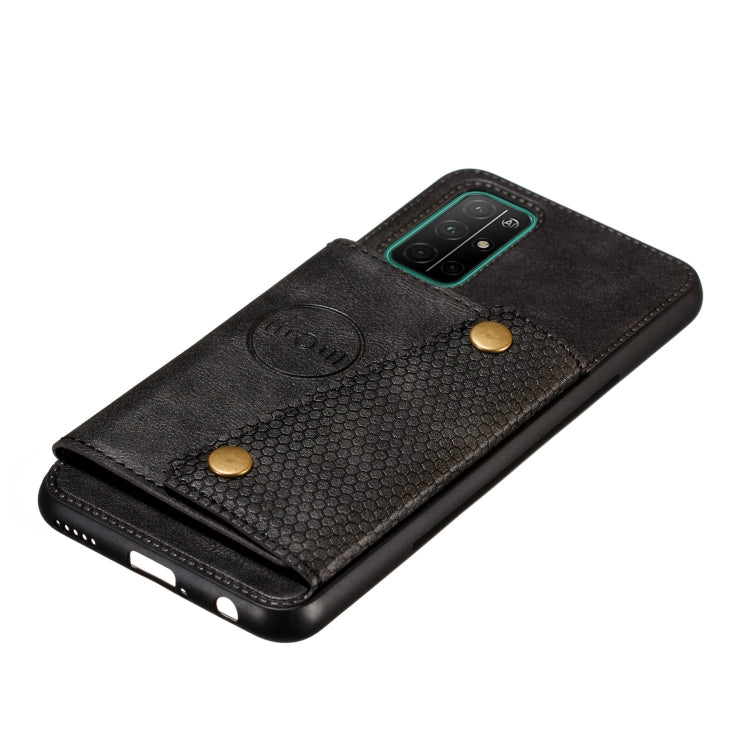 For Samsung Galaxy A32 5G Double Buckle PU + TPU Shockproof Magnetic Protective Case with Card Slots & Holder