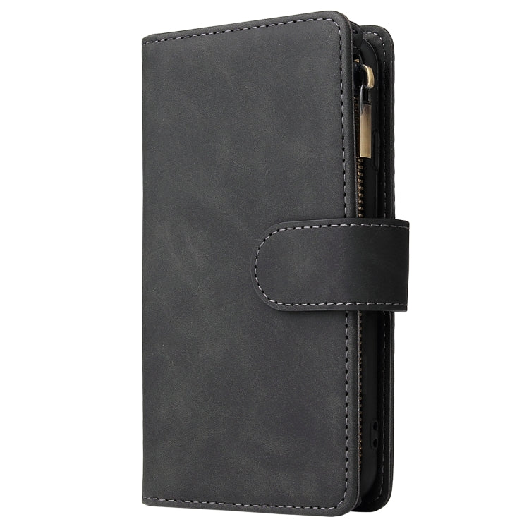 For iPhone 6 & 6s Multifunctional Retro Frosted Horizontal Flip Leather Case with Card Slot & Holder & Zipper Wallet & Photo Frame & Lanyard