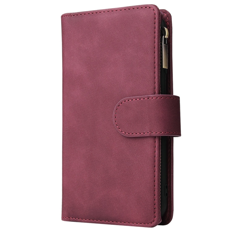 For iPhone 6 & 6s Multifunctional Retro Frosted Horizontal Flip Leather Case with Card Slot & Holder & Zipper Wallet & Photo Frame & Lanyard
