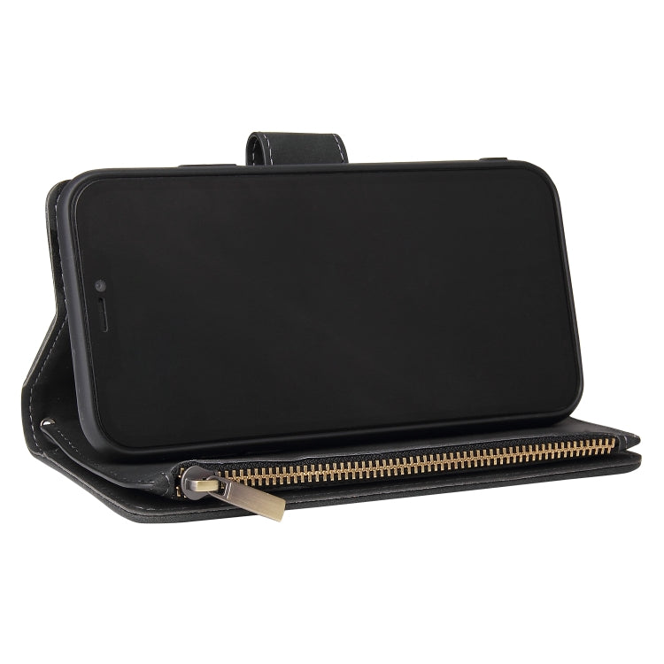 For iPhone XR Multifunctional Retro Frosted Horizontal Flip Leather Case with Card Slot & Holder & Zipper Wallet & Photo Frame & Lanyard