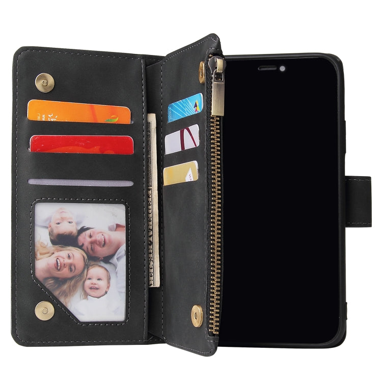 For iPhone XR Multifunctional Retro Frosted Horizontal Flip Leather Case with Card Slot & Holder & Zipper Wallet & Photo Frame & Lanyard