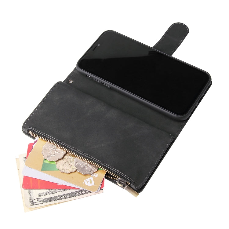 For iPhone XR Multifunctional Retro Frosted Horizontal Flip Leather Case with Card Slot & Holder & Zipper Wallet & Photo Frame & Lanyard