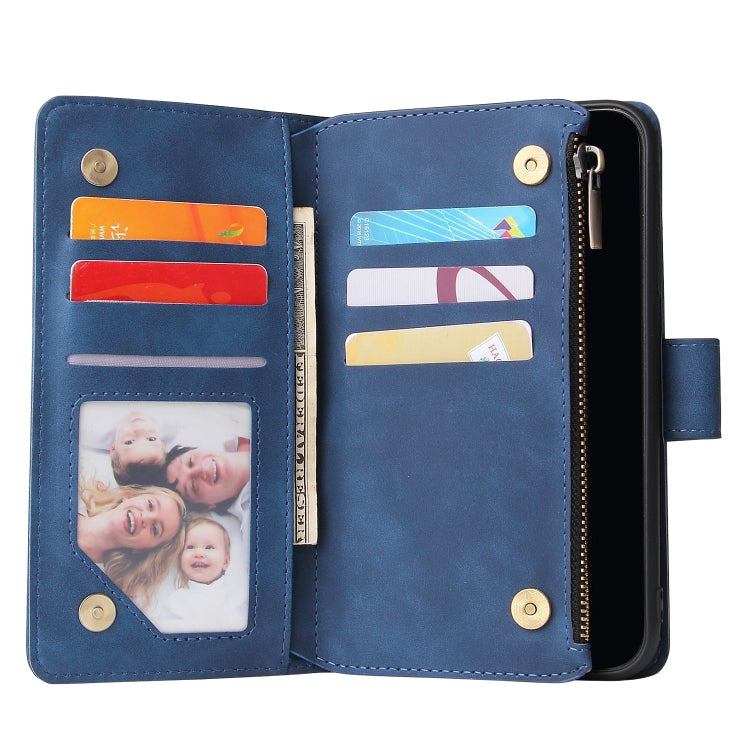 For iPhone XR Multifunctional Retro Frosted Horizontal Flip Leather Case with Card Slot & Holder & Zipper Wallet & Photo Frame & Lanyard