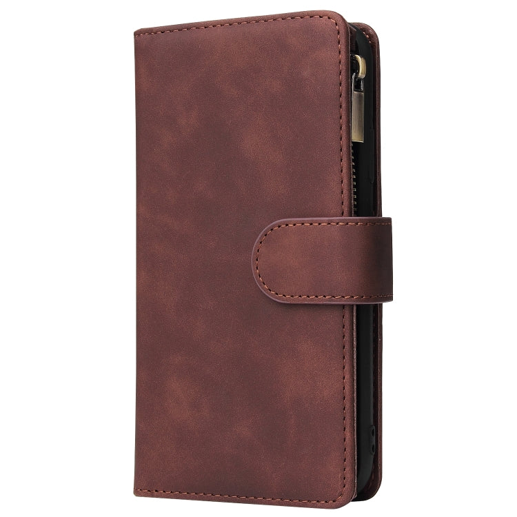 For iPhone XR Multifunctional Retro Frosted Horizontal Flip Leather Case with Card Slot & Holder & Zipper Wallet & Photo Frame & Lanyard