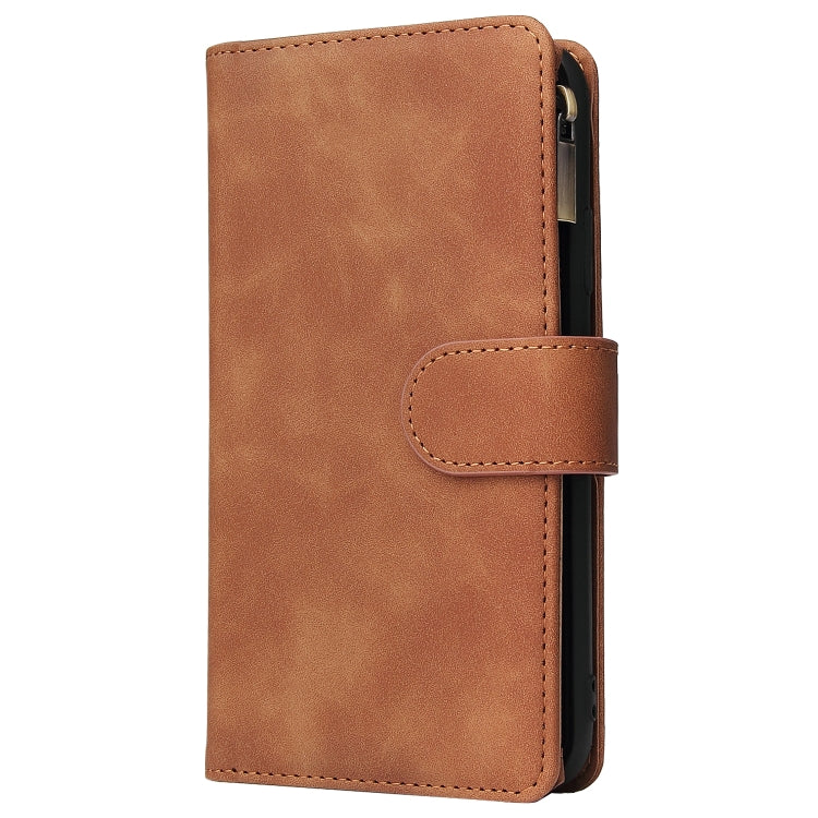 For iPhone XR Multifunctional Retro Frosted Horizontal Flip Leather Case with Card Slot & Holder & Zipper Wallet & Photo Frame & Lanyard