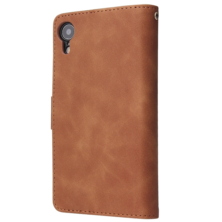 For iPhone XR Multifunctional Retro Frosted Horizontal Flip Leather Case with Card Slot & Holder & Zipper Wallet & Photo Frame & Lanyard