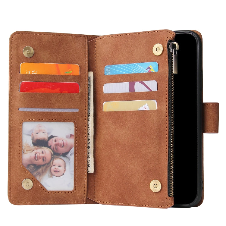 For iPhone XR Multifunctional Retro Frosted Horizontal Flip Leather Case with Card Slot & Holder & Zipper Wallet & Photo Frame & Lanyard