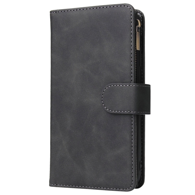 For iPhone XS Max Multifunctional Retro Frosted Horizontal Flip Leather Case with Card Slot & Holder & Zipper Wallet & Photo Frame & Lanyard