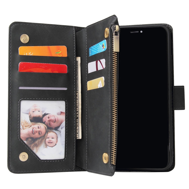 For iPhone XS Max Multifunctional Retro Frosted Horizontal Flip Leather Case with Card Slot & Holder & Zipper Wallet & Photo Frame & Lanyard