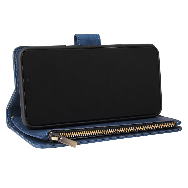 For iPhone XS Max Multifunctional Retro Frosted Horizontal Flip Leather Case with Card Slot & Holder & Zipper Wallet & Photo Frame & Lanyard