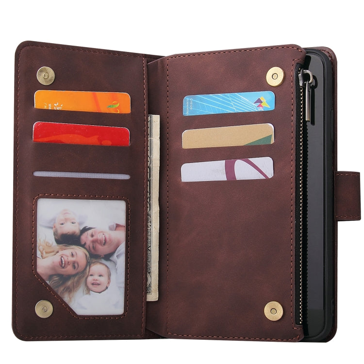 For iPhone XS Max Multifunctional Retro Frosted Horizontal Flip Leather Case with Card Slot & Holder & Zipper Wallet & Photo Frame & Lanyard