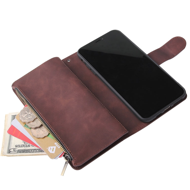 For iPhone XS Max Multifunctional Retro Frosted Horizontal Flip Leather Case with Card Slot & Holder & Zipper Wallet & Photo Frame & Lanyard