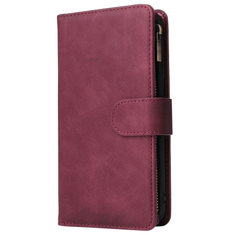 For iPhone XS Max Multifunctional Retro Frosted Horizontal Flip Leather Case with Card Slot & Holder & Zipper Wallet & Photo Frame & Lanyard