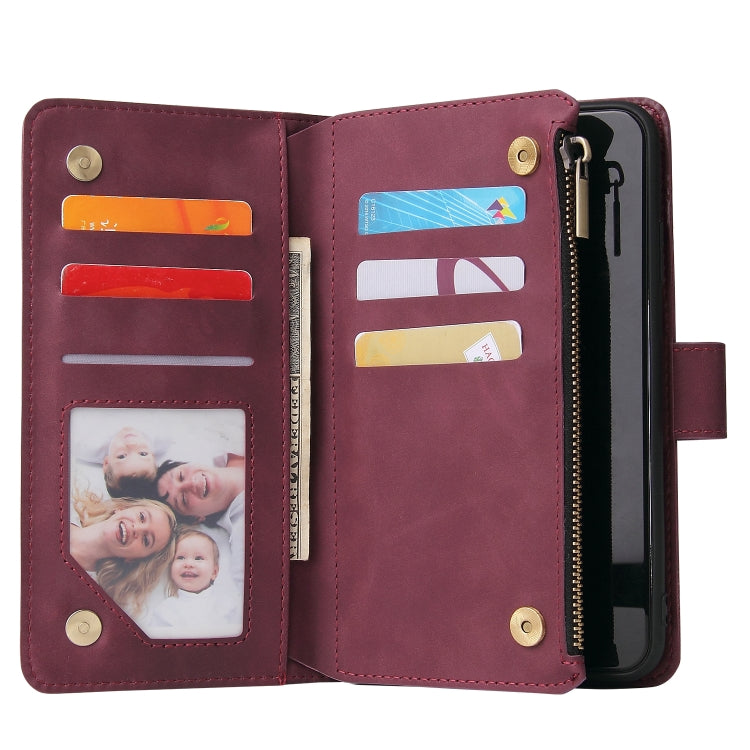 For iPhone XS Max Multifunctional Retro Frosted Horizontal Flip Leather Case with Card Slot & Holder & Zipper Wallet & Photo Frame & Lanyard