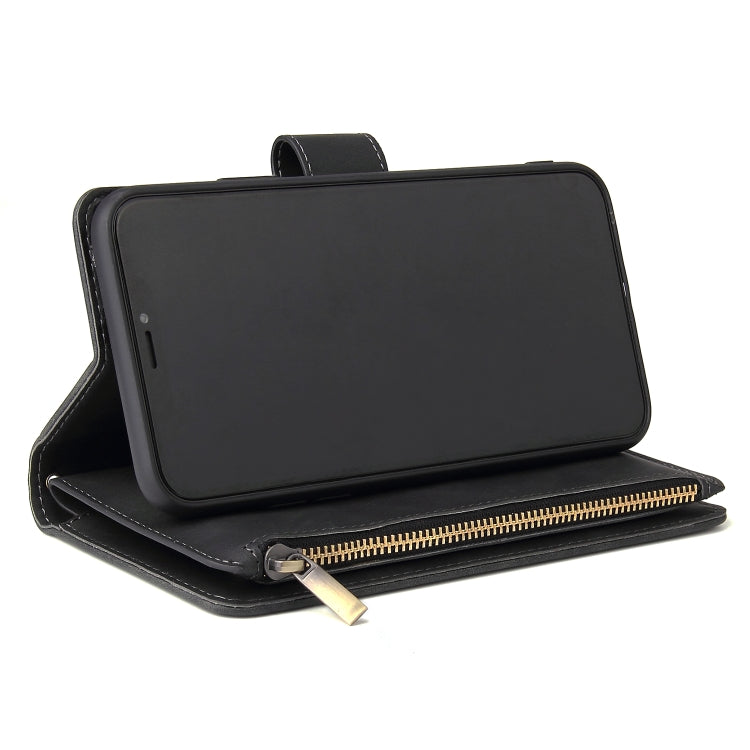 For iPhone 11 Pro Multifunctional Retro Frosted Horizontal Flip Leather Case with Card Slot & Holder & Zipper Wallet & Photo Frame & Lanyard