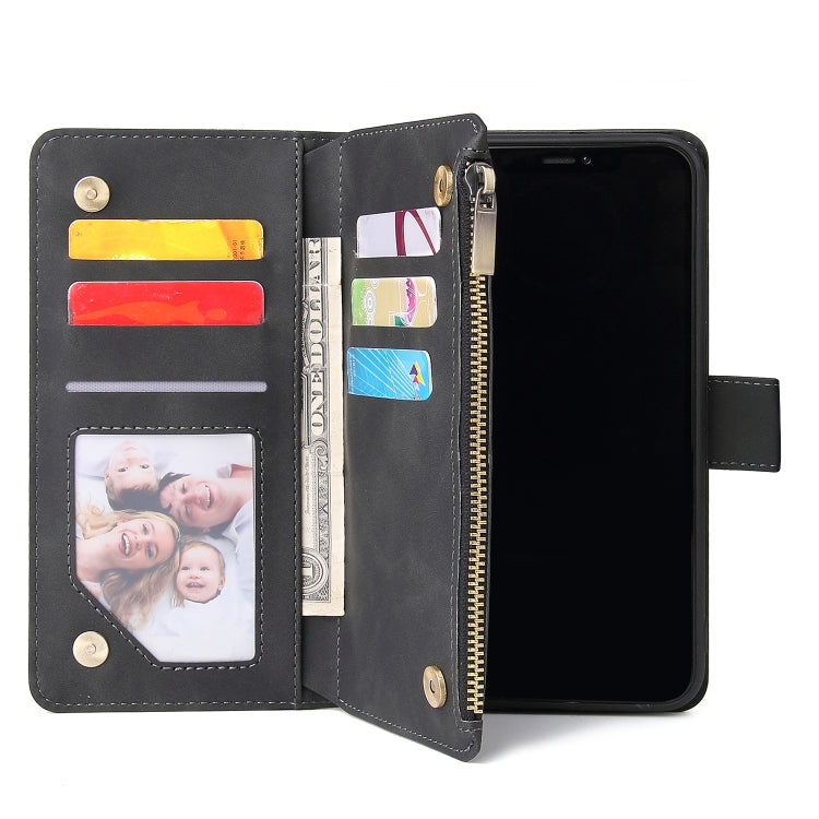 For iPhone 11 Pro Multifunctional Retro Frosted Horizontal Flip Leather Case with Card Slot & Holder & Zipper Wallet & Photo Frame & Lanyard