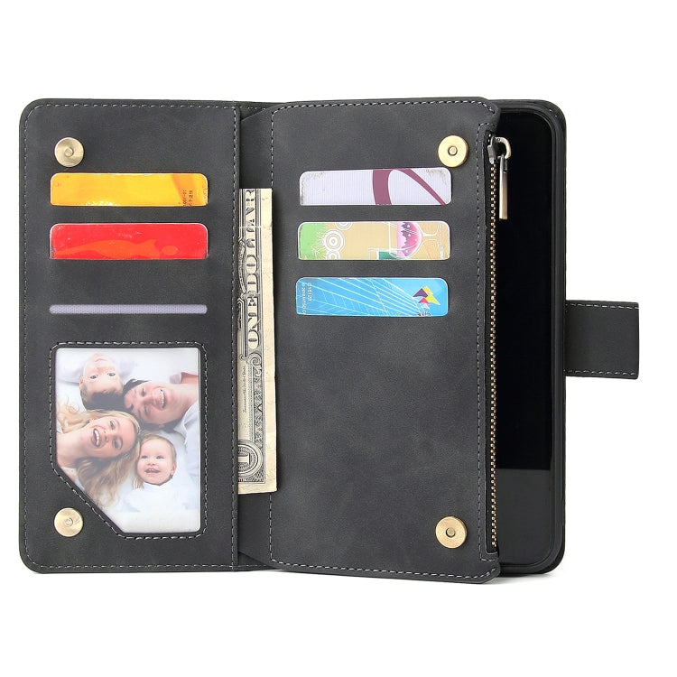 For iPhone 11 Pro Multifunctional Retro Frosted Horizontal Flip Leather Case with Card Slot & Holder & Zipper Wallet & Photo Frame & Lanyard