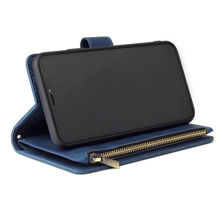 For iPhone 11 Pro Multifunctional Retro Frosted Horizontal Flip Leather Case with Card Slot & Holder & Zipper Wallet & Photo Frame & Lanyard