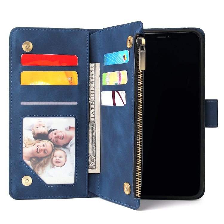 For iPhone 11 Pro Multifunctional Retro Frosted Horizontal Flip Leather Case with Card Slot & Holder & Zipper Wallet & Photo Frame & Lanyard