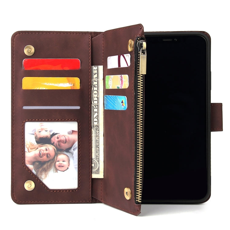 For iPhone 11 Pro Multifunctional Retro Frosted Horizontal Flip Leather Case with Card Slot & Holder & Zipper Wallet & Photo Frame & Lanyard