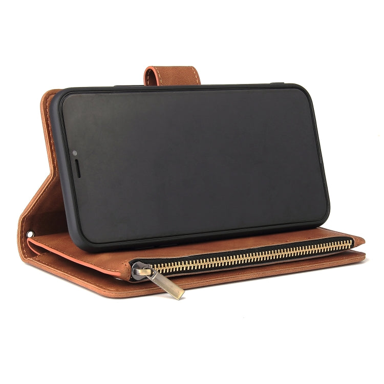 For iPhone 11 Pro Multifunctional Retro Frosted Horizontal Flip Leather Case with Card Slot & Holder & Zipper Wallet & Photo Frame & Lanyard