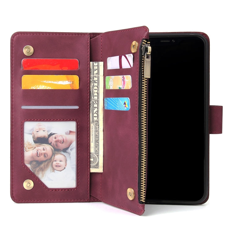 For iPhone 11 Pro Multifunctional Retro Frosted Horizontal Flip Leather Case with Card Slot & Holder & Zipper Wallet & Photo Frame & Lanyard