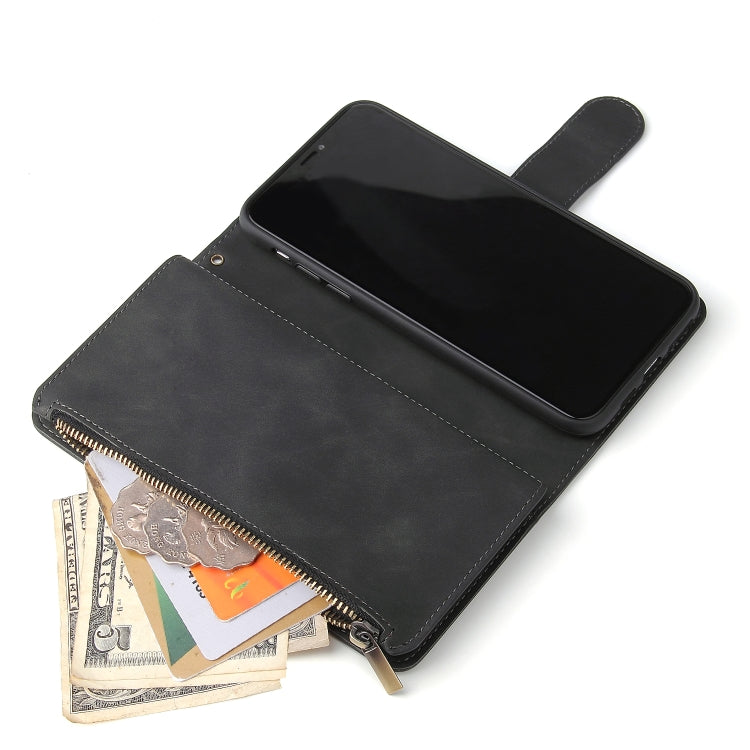 For iPhone 11 Multifunctional Retro Frosted Horizontal Flip Leather Case with Card Slot & Holder & Zipper Wallet & Photo Frame & Lanyard