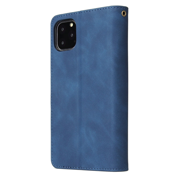 For iPhone 11 Multifunctional Retro Frosted Horizontal Flip Leather Case with Card Slot & Holder & Zipper Wallet & Photo Frame & Lanyard