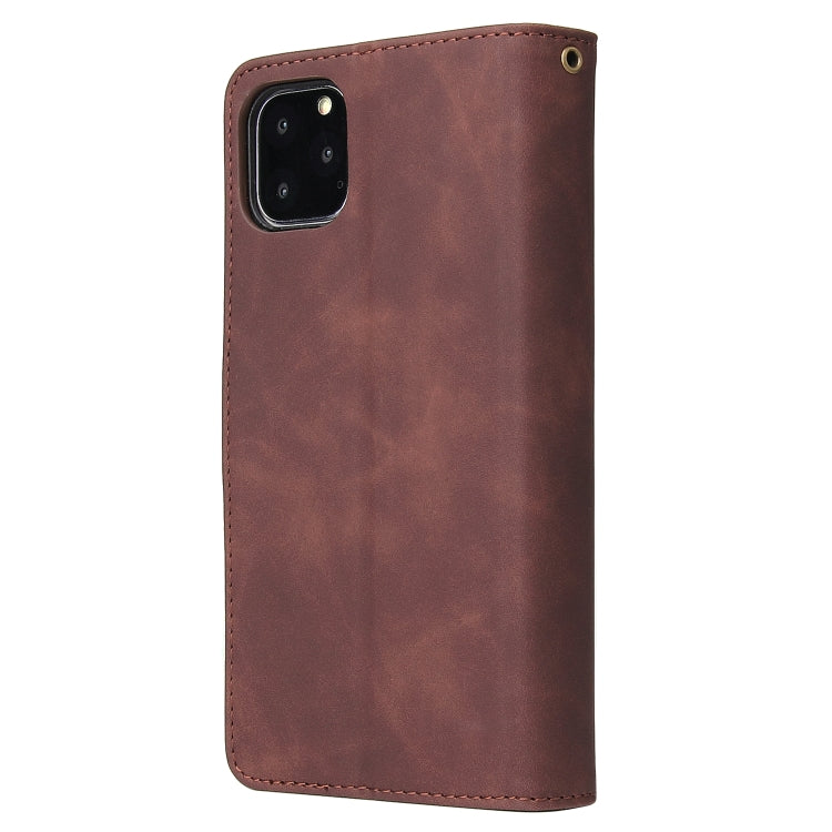 For iPhone 11 Multifunctional Retro Frosted Horizontal Flip Leather Case with Card Slot & Holder & Zipper Wallet & Photo Frame & Lanyard