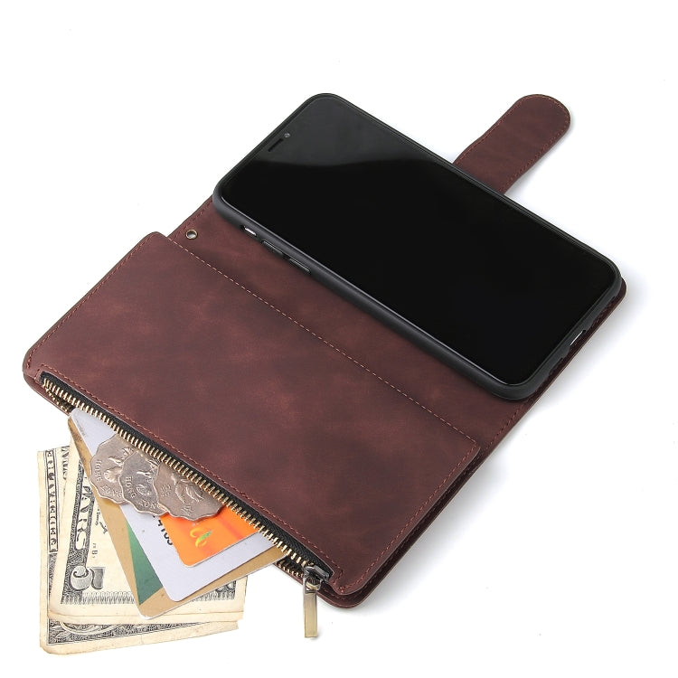 For iPhone 11 Multifunctional Retro Frosted Horizontal Flip Leather Case with Card Slot & Holder & Zipper Wallet & Photo Frame & Lanyard