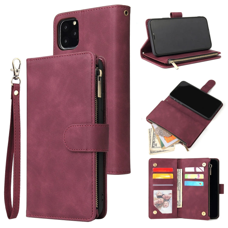 For iPhone 11 Multifunctional Retro Frosted Horizontal Flip Leather Case with Card Slot & Holder & Zipper Wallet & Photo Frame & Lanyard