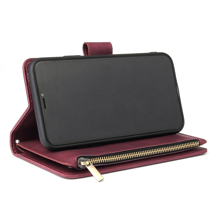 For iPhone 11 Multifunctional Retro Frosted Horizontal Flip Leather Case with Card Slot & Holder & Zipper Wallet & Photo Frame & Lanyard