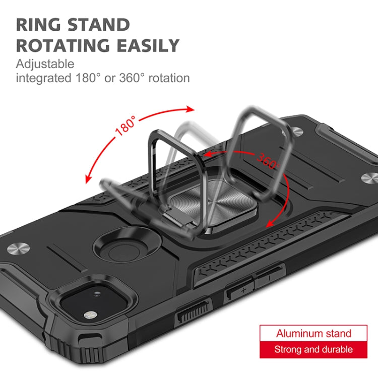 For Google Pixel 4a Magnetic Armor Shockproof TPU + PC Case with Metal Ring Holder